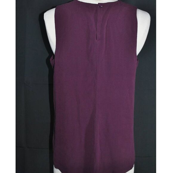 Vince Silk Purple Ruffle Front Sleeveless Top- 10 - Picture 3 of 4